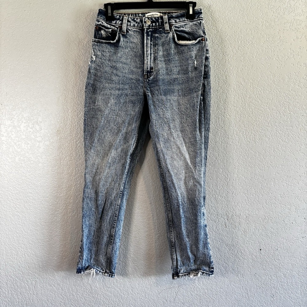 Abercrombie & Fitch Jeans The Mom High Rise Stone Wash 27/4 Curve Love Straight